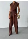 Kadın Kolsuz Vatkalı Dubai Kumaş 2li Takım