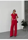 Kadın Kolsuz Vatkalı Dubai Kumaş 2li Takım