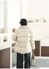 Kadın Kürk Detaylı Oversize Şişme Mont