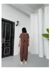 Kadın Modal Kumaş Sırt Dekolte Şalvat 2li Takım