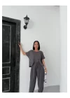 Kadın Modal Kumaş Sırt Dekolte Şalvat 2li Takım