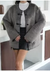 Kadın Peluş Astarlı Kaban
