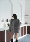 Kadın Peluş Astarlı Kaban