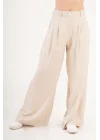Kadın Piliseli Salaş Bej Pantolon