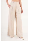 Kadın Piliseli Salaş Bej Pantolon