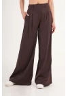 Kadın Piliseli Salaş Kahve Pantolon