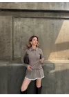 Kadın Polo Yaka Triko Kazak-Etek İkili Takım