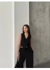 Kadın Premium Kumaş Yelek Pantolon 2li Takım