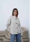 Kadın Taş Örgü Triko Düğmeli Hırka