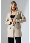 Kadın Tek Düğme Blazer Ceket