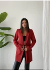 Kadın Tek Düğme Blazer Ceket