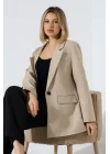 Kadın Tek Düğme Blazer Ceket