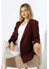 Kadın Tek Düğme Blazer Ceket