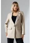Kadın Tek Düğme Blazer Ceket