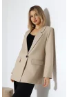 Kadın Tek Düğme Blazer Ceket