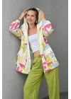Kadın Yazılı Baskılı Ceket