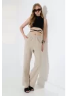 Kadın Yumuşak Doku Premium Gabardin Palazzo Pantolon