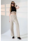 Kadın Yumuşak Doku Premium Gabardin Palazzo Pantolon