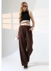 Kadın Yumuşak Doku Premium Gabardin Palazzo Pantolon