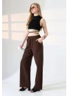 Kadın Yumuşak Doku Premium Gabardin Palazzo Pantolon