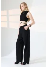 Kadın Yumuşak Doku Premium Gabardin Palazzo Pantolon