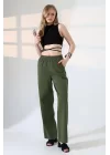 Kadın Yumuşak Doku Premium Gabardin Palazzo Pantolon