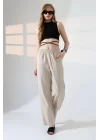 Kadın Yumuşak Doku Premium Gabardin Palazzo Pantolon