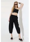 Kadın Yumuşak Doku Premium Şalvar Gabardin Pantolon