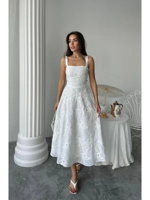 Kadın Korse Detaylı Uzun Brode Elbise