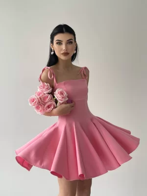 Kadın Askı Detaylı Astarlı Mini Elbise