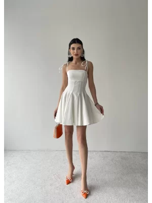 Kadın Askı Detaylı Astarlı Mini Elbise