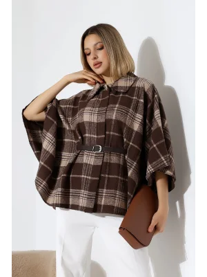 Kadın Desenli Kemerli Panço