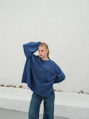 Kadın Düşük Omuz Oversize Triko Kazak