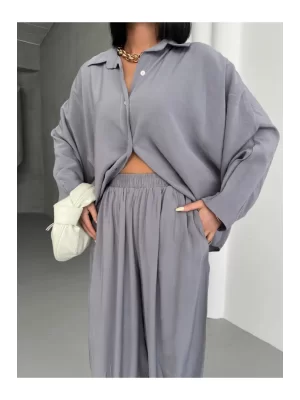 Kadın Modal Gömlek Şalvar Takım