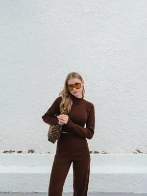 Kadın Parmak Geçmeli Crop-Pantolon 2li Takım