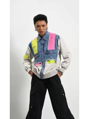 Kadın Premium Mix Bomber Ceket