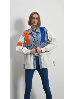 Kadın Premium Mix Bomber Ceket