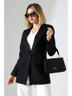 Kadın Tek Düğme Blazer Ceket