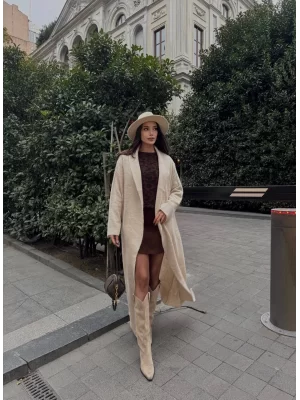 Kadın Triko Uzun Hırka