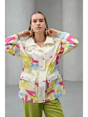 Kadın Yazılı Baskılı Ceket