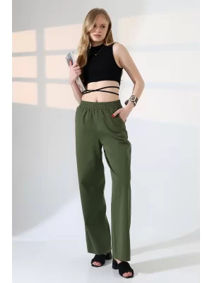 Kadın Yumuşak Doku Premium Gabardin Palazzo Pantolon