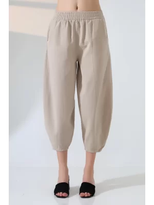 Kadın Yumuşak Doku Premium Şalvar Gabardin Pantolon