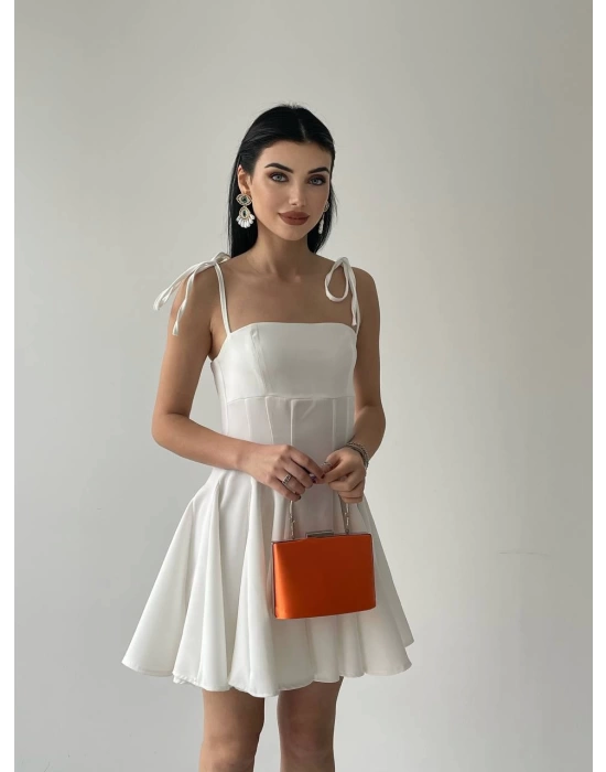 Kadın Askı Detaylı Astarlı Mini Elbise