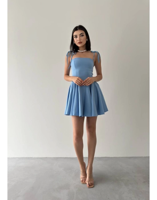 Kadın Askı Detaylı Astarlı Mini Elbise