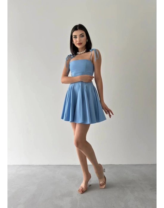 Kadın Askı Detaylı Astarlı Mini Elbise