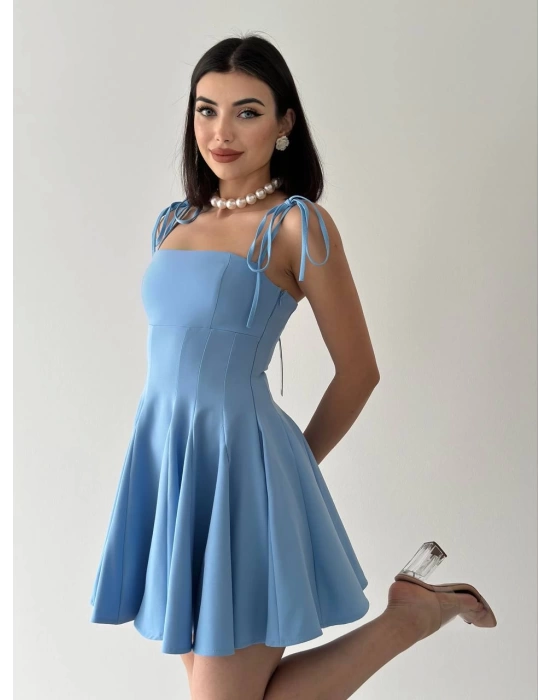 Kadın Askı Detaylı Astarlı Mini Elbise