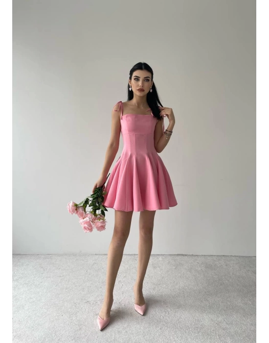 Kadın Askı Detaylı Astarlı Mini Elbise