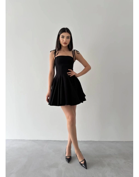 Kadın Askı Detaylı Astarlı Mini Elbise