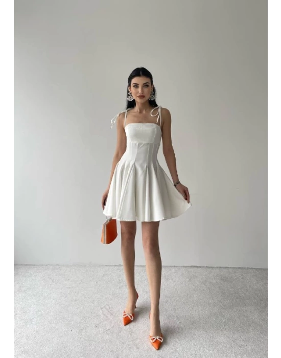 Kadın Askı Detaylı Astarlı Mini Elbise