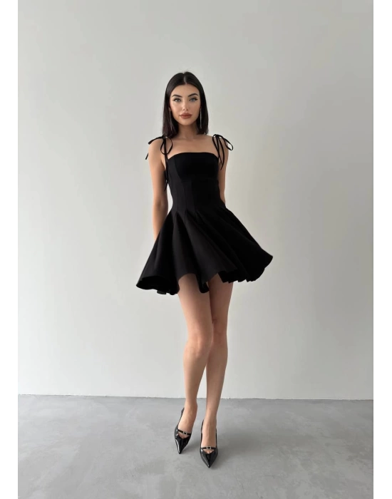 Kadın Askı Detaylı Astarlı Mini Elbise